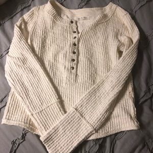 Free people white cropped sweater